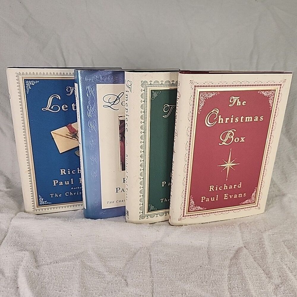 Richard Paul Evans books 4 Lot Christmas Box-Timepiece-Looking Gass-The Letter